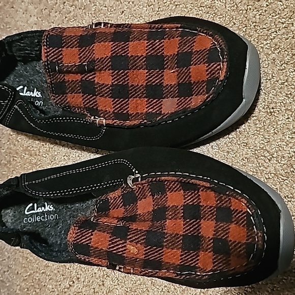 Clarks Mens Gorwin Slip On Buffalo Check Shoes size 8 - Picture 3 of 3